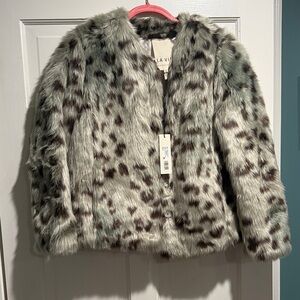 Chic Faux Fur Leopard Print Jacket